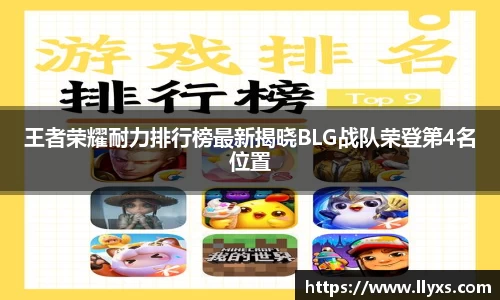 王者荣耀耐力排行榜最新揭晓BLG战队荣登第4名位置